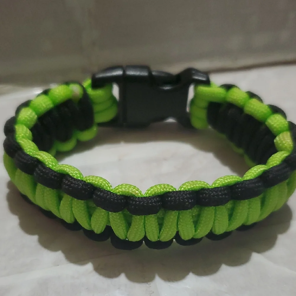 Green and Black Paracord Wristband